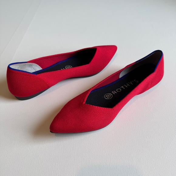 Rothy's The Point in Bright Red Women's Flats Size 6.5 - Picture 3 of 8